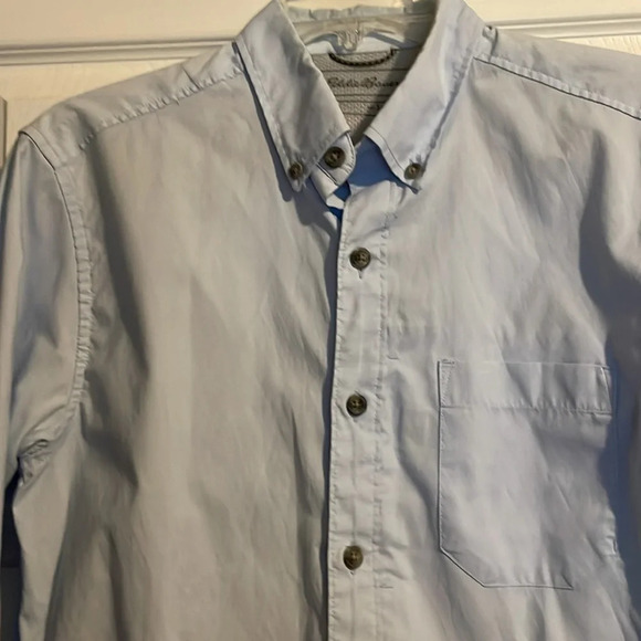 Eddie Bauer mens blue classic fit button down shirt size small - Picture 2 of 8